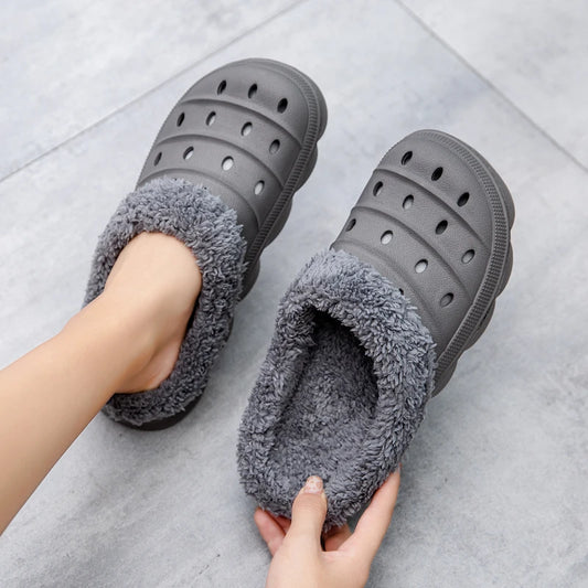 Winter Men Women Slippers Warm Furry Slippers Indoor Home Cotton Shoes Men Fur Slides Casual Plush Winter Slides Flip Flops 45