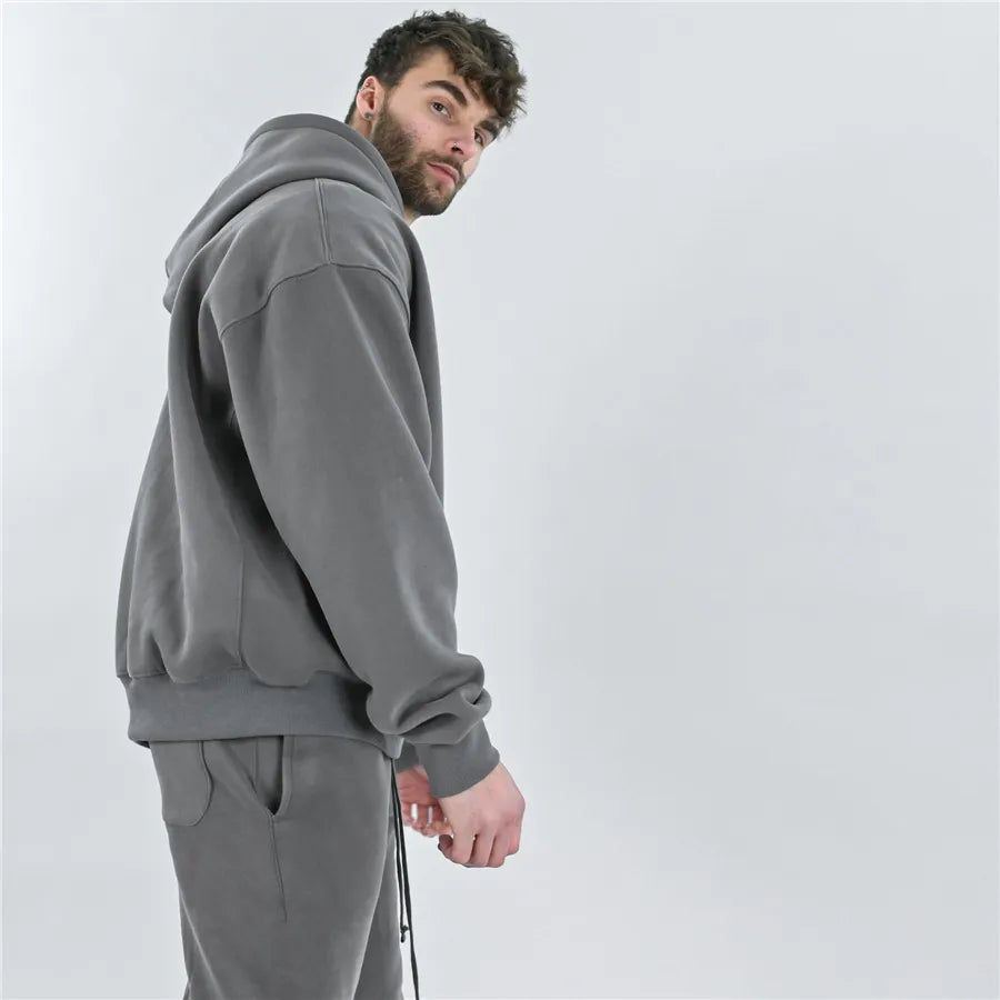 Men's Winter Gyms Cotton Hoodie Fitness Bodybuilding Sweatshirt Jacket High Kangaroo Pockets Quality brand Hoodie Clothing