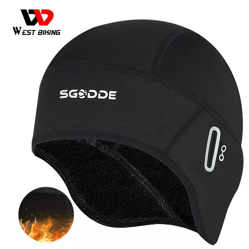 WEST BIKING Cycling Caps Winter Windproof Warm Bicycle Hat Men's MTB Road Bike Headwear Outdoor Running Skiing Riding Sports Cap