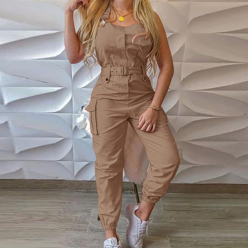 Cargo Pants Female Casual Work Out Playsuits