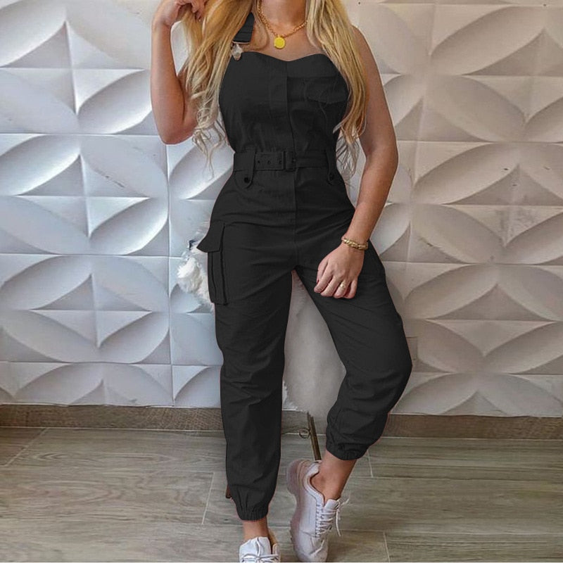 Cargo Pants Female Casual Work Out Playsuits