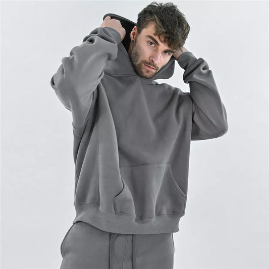 Men's Winter Gyms Cotton Hoodie Fitness Bodybuilding Sweatshirt Jacket High Kangaroo Pockets Quality brand Hoodie Clothing