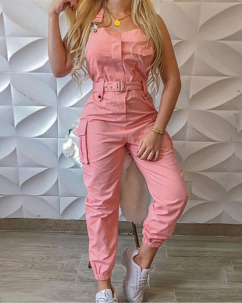 Cargo Pants Female Casual Work Out Playsuits