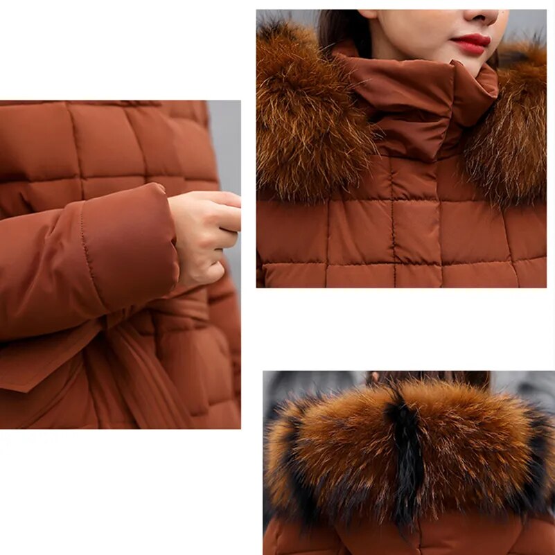 fluffy long Parkas quilted jacket women winter outfits 2023 Thicken Warm Long Coat Clothing