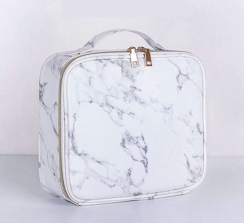 Marble Cosmetic Bag  Portable Travel Storage Makeup Case