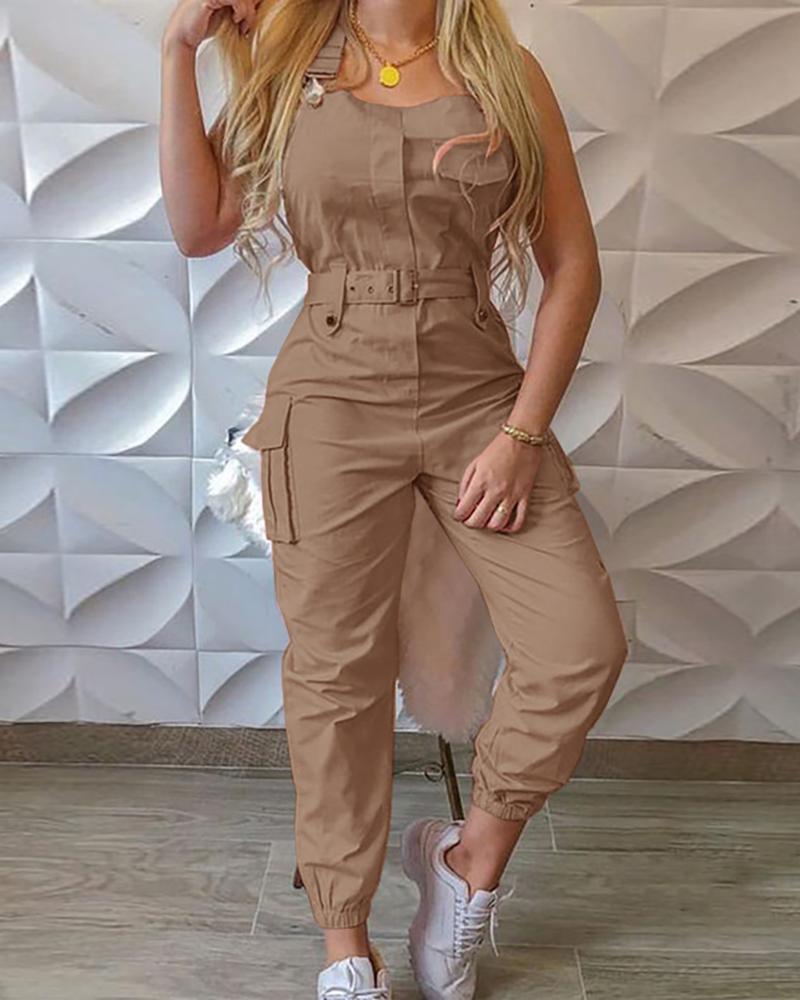 Cargo Pants Female Casual Work Out Playsuits