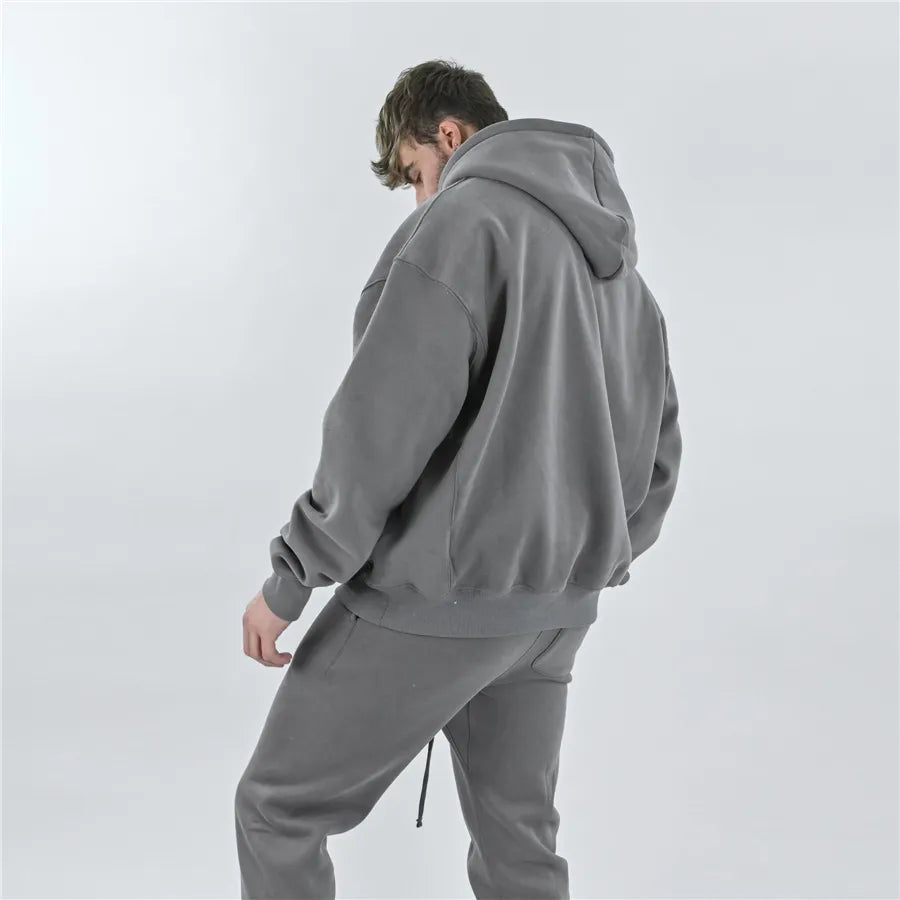 Men's Winter Gyms Cotton Hoodie Fitness Bodybuilding Sweatshirt Jacket High Kangaroo Pockets Quality brand Hoodie Clothing