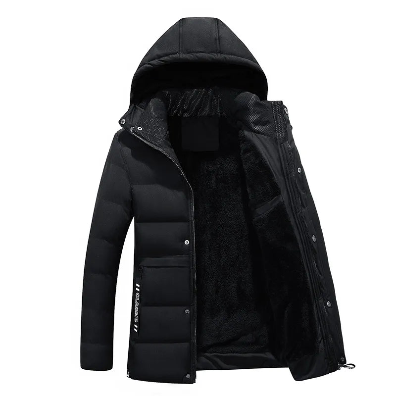 MEN'S CASHMERE THICKENED COTTON-PADDED COAT WINDPROOF WINTER COAT 2023 NEW FASHION BRAND TOP