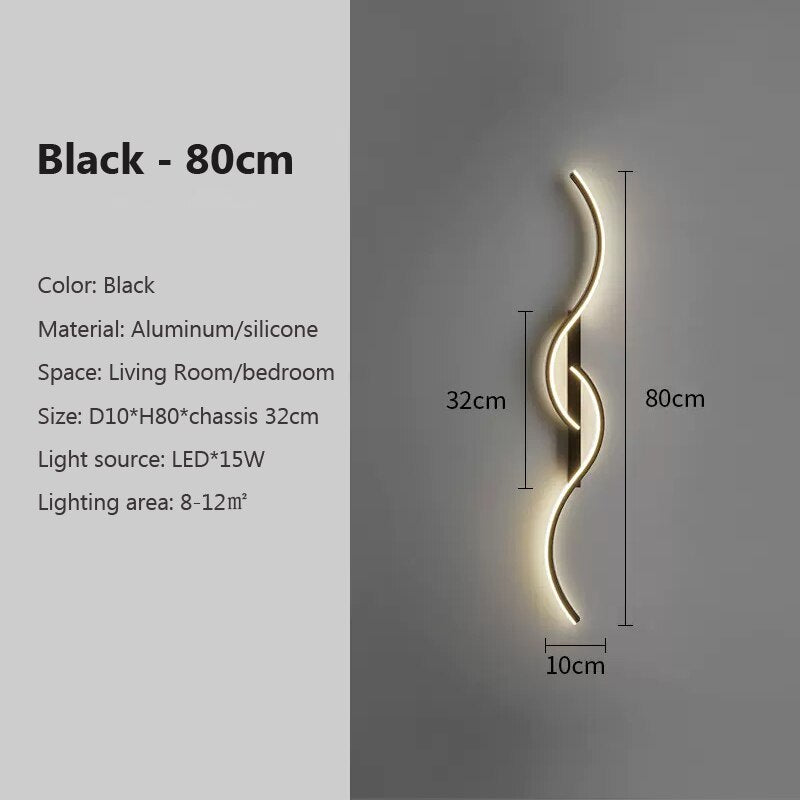 Moderne LED Muurlamp Minimalistiese Slaapkamer Bedkant Led Skons Langstrook Glans Woonkamer Bank Huis Binne Beligtingstoebehore