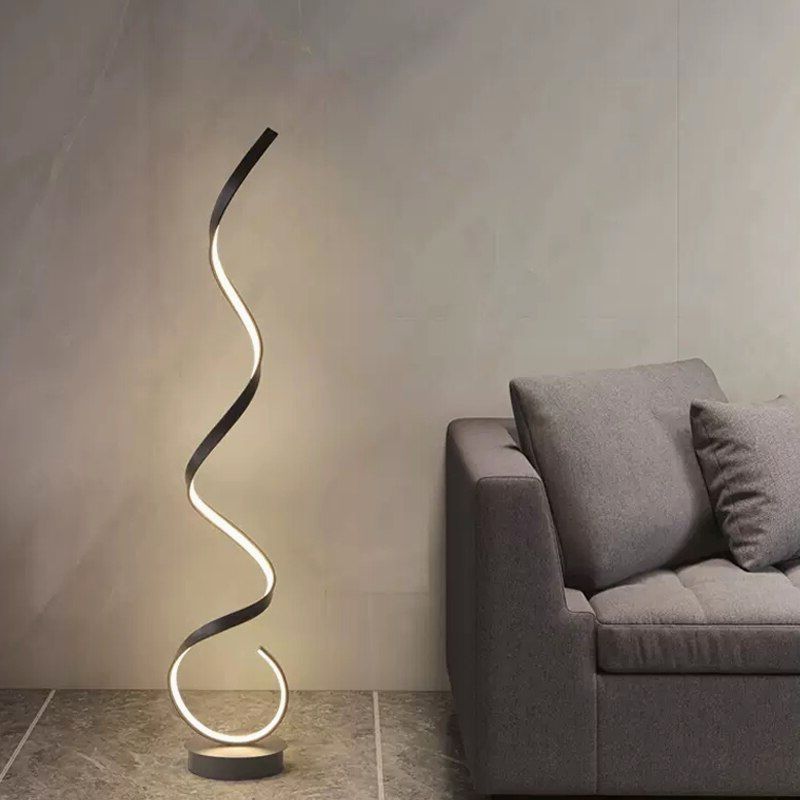 Moderne LED Strip Vloerlamp Minimalistiese Slaapkamer Bedkant Swart Wit Drywende Lig Sitkamer Bank Studeerkamer Leesligte Armature