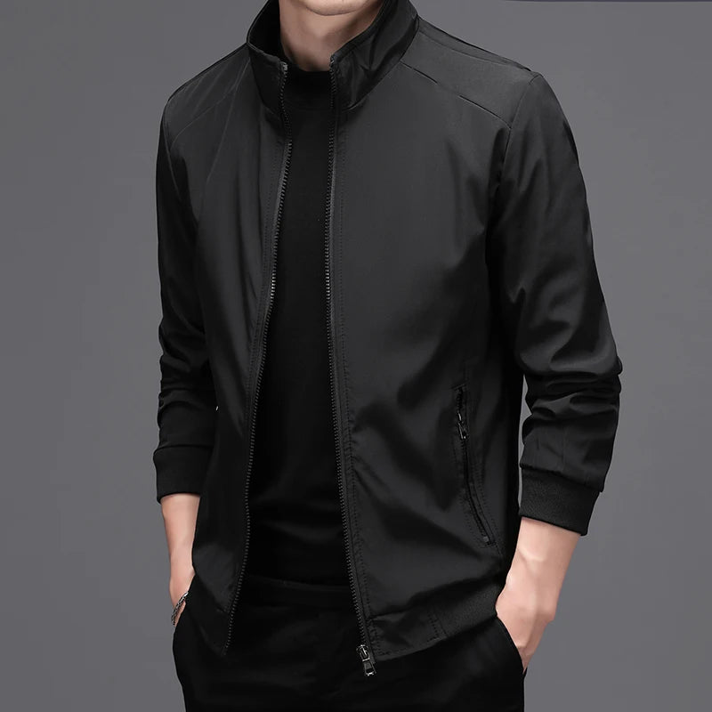 LUKER CMSS Spring Summer Men Business Jackets solid Mens Thin Jackets Coats Casual Men's Outerwear Male Coat Bomber Jacket