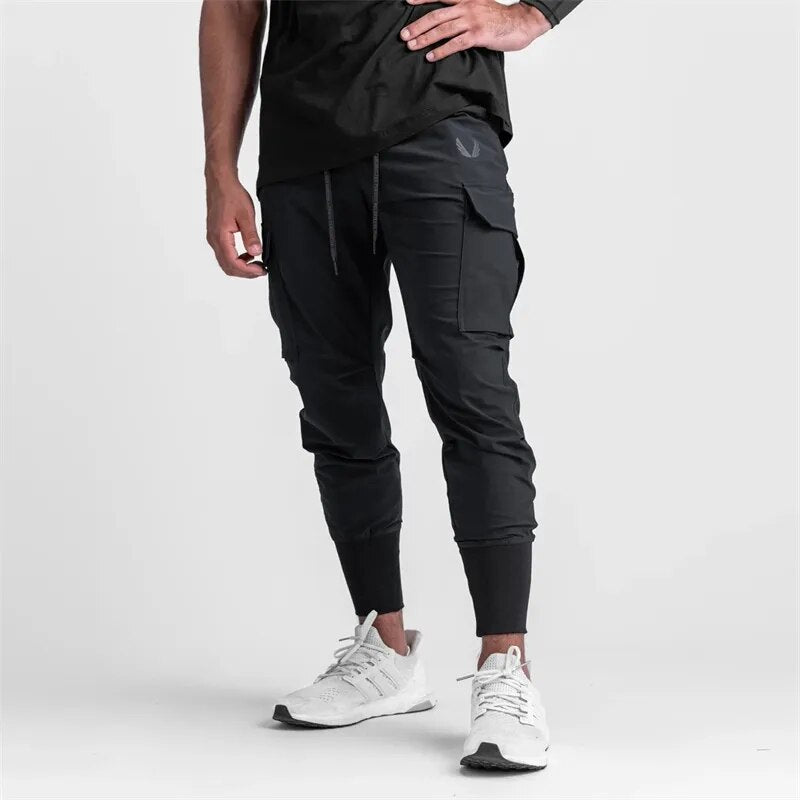 Pocket New Men's Cargo Pants Summer Thin Slim Quick-drying Elastic Leggings Running Training Sweatpants Casual Trend Trousers