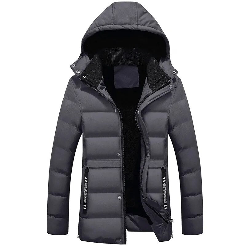 MEN'S CASHMERE THICKENED COTTON-PADDED COAT WINDPROOF WINTER COAT 2023 NEW FASHION BRAND TOP