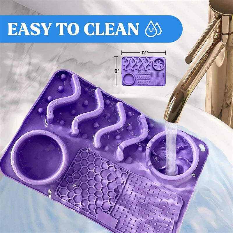 Slow Feeder Upgraded 3 in 1 Dog Bowls Dog Licking Mat With Suction Cups For Anxiety Relief Perfect For Pet Food Yogurt BPA Free