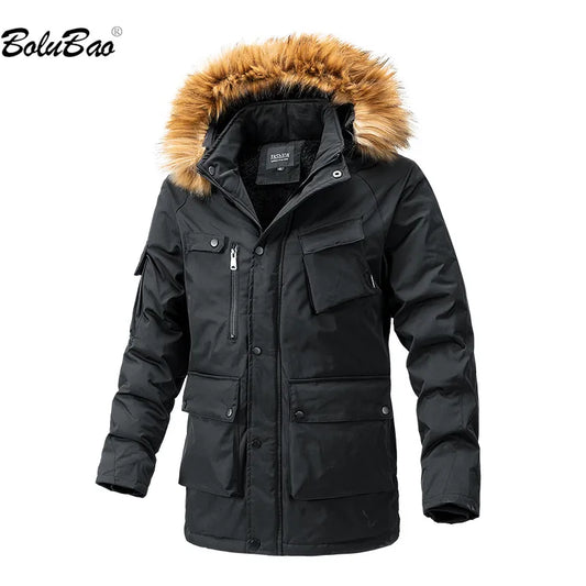 warm mens Outdoor Casual Parka Men Hooded And Fleece Slim Long Coat High Quality Design Hot Street Wear