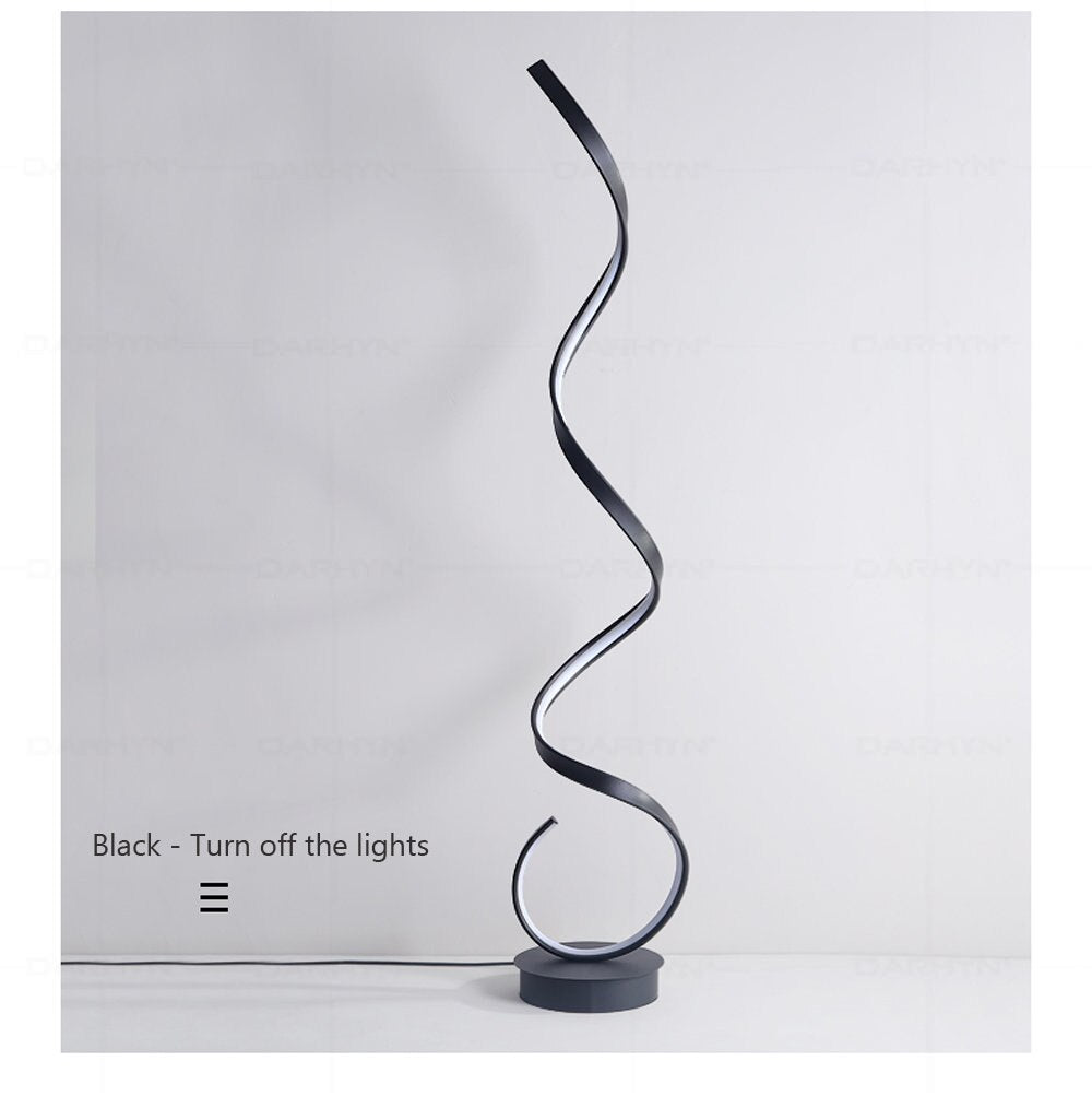 Modern LED Strip Floor Lamp Minimalist Bedroom Bedside Black White Floating Light Living Room Sofa Study Reading Lights Fixtures