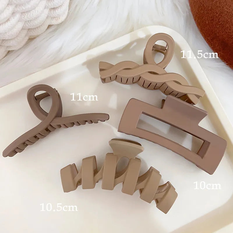 Headwear Set New Women Fashion Claw Clip Coffee Black Acrylic Large Hair Claw Korean For Girl Clip Barrette Hair Accessories