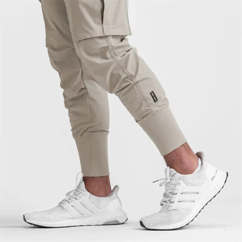 Pocket New Men's Cargo Pants Summer Thin Slim Quick-drying Elastic Leggings Running Training Sweatpants Casual Trend Trousers