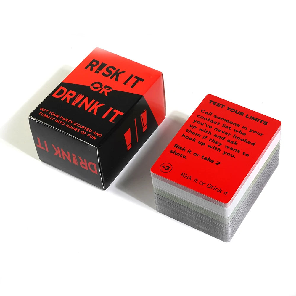 Risk It Or Drink It Fun Party Game For College Card Game Drinking Game Pregame Night Hilarious Dares Challenges  Questions Adult