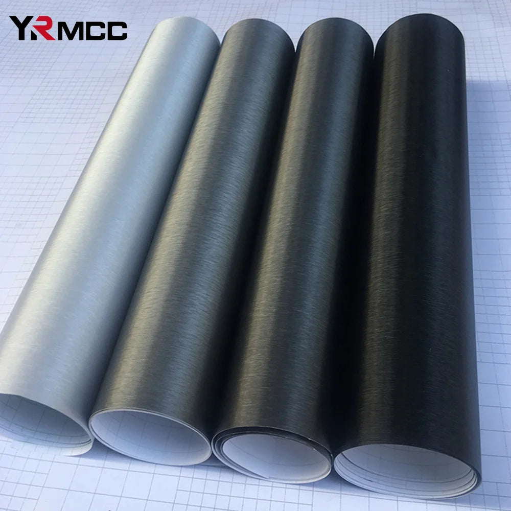 Silver Aluminum Brush Vinyl Film Car Wrap Film Car Brushed Vinyl Wrap DIY Adhesive Auo Sticker for Car Motorcycle Computer Skin