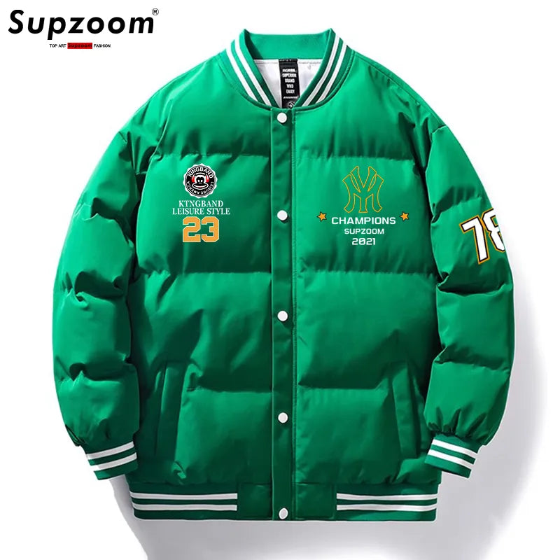 Supzoom 2023 New Arrival Parka Thick Casual Regular Quilted Male Popular Clothes Patchwork Baseball Coat Short Winter Jacket Men