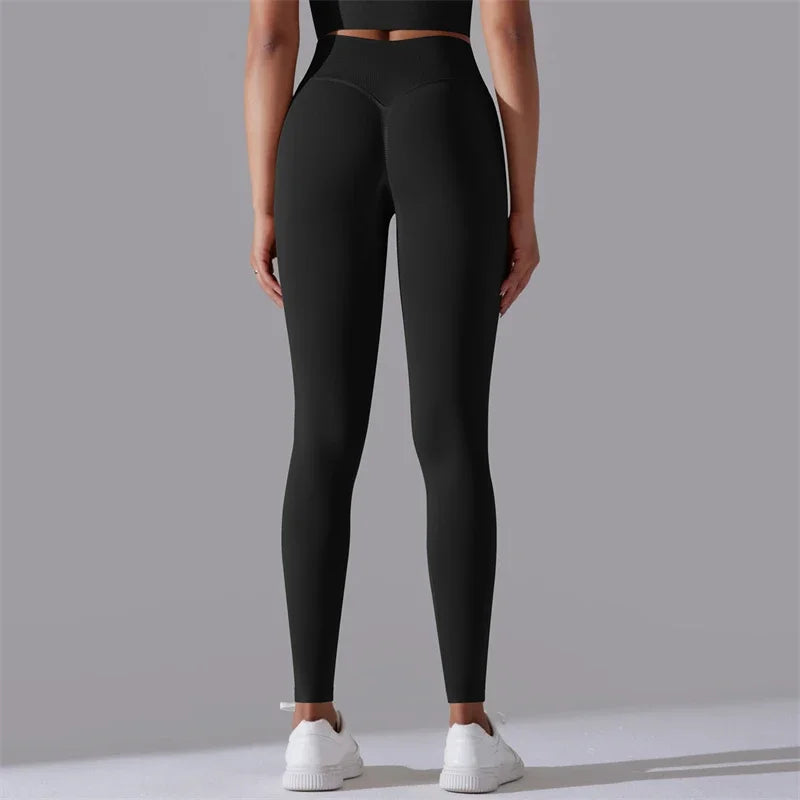 Fitness Female Full Length Leggings Black Running Pants Comfortable And Formfitting Yoga Pant