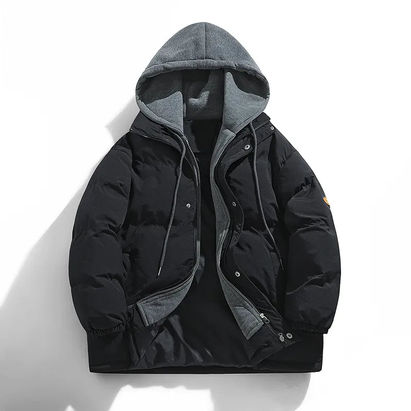 New winter cotton clothing men's holiday two hooded fashion brand thickened warm cotton clothes couple coat