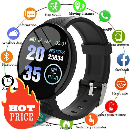 D18 Smart Watch Women and Men Sports Fitness Smartwatch Waterproof Watches Bluetooth Sleep Heart Rate Monitor For Android Ios