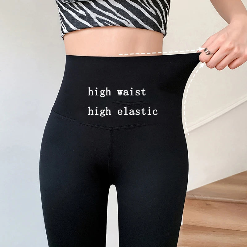 Women Flare Pants Slim High Waist Solid Shark Flare Pants Fashion Casual Streetwear Elastic Butt Lift Skinny Leggings