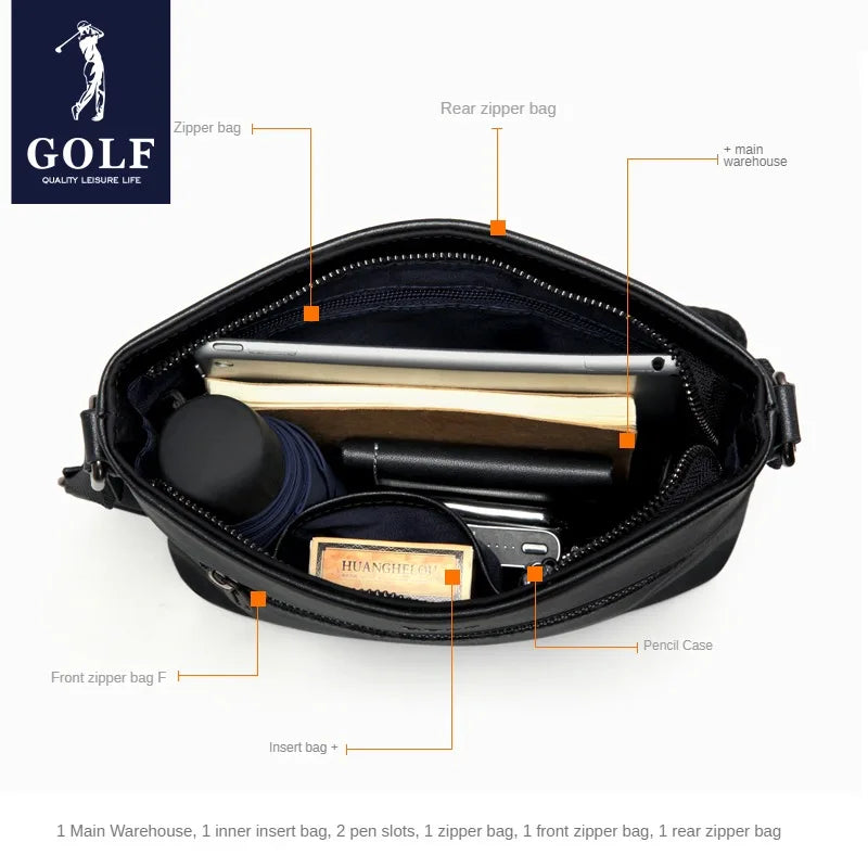 GOLF Men's Bag Leisure Fashion Shoulder Bag Business Print Crossbody Small Backpack Lightweight Handbag Brand Briefcase