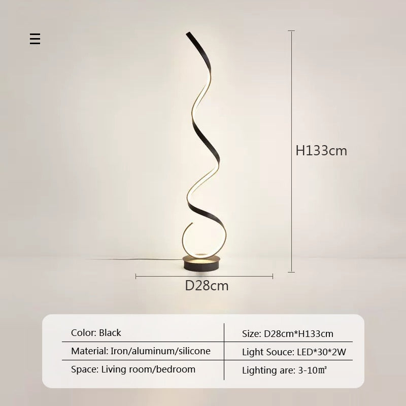 Modern LED Strip Floor Lamp Minimalist Bedroom Bedside Black White Floating Light Living Room Sofa Study Reading Lights Fixtures