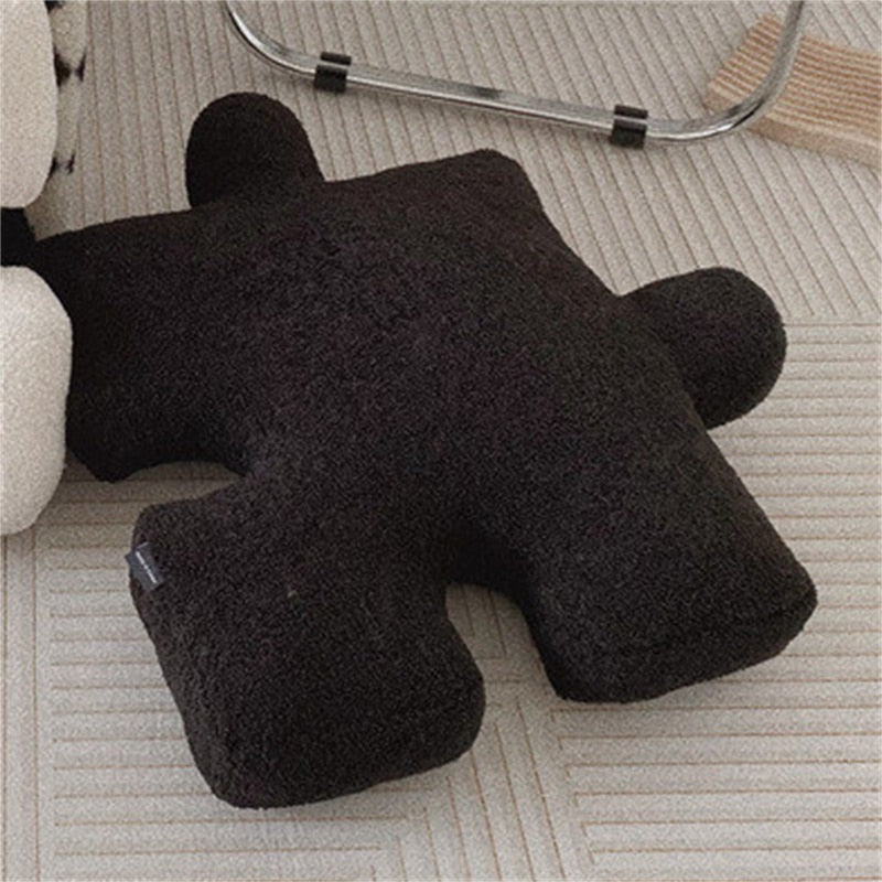 Blacket White Irregular Jigsaw Seat Cushion Back Cushion Home Dear Game Throw Pillows Soft Thicken Teddy Velvet Sofa Cushions