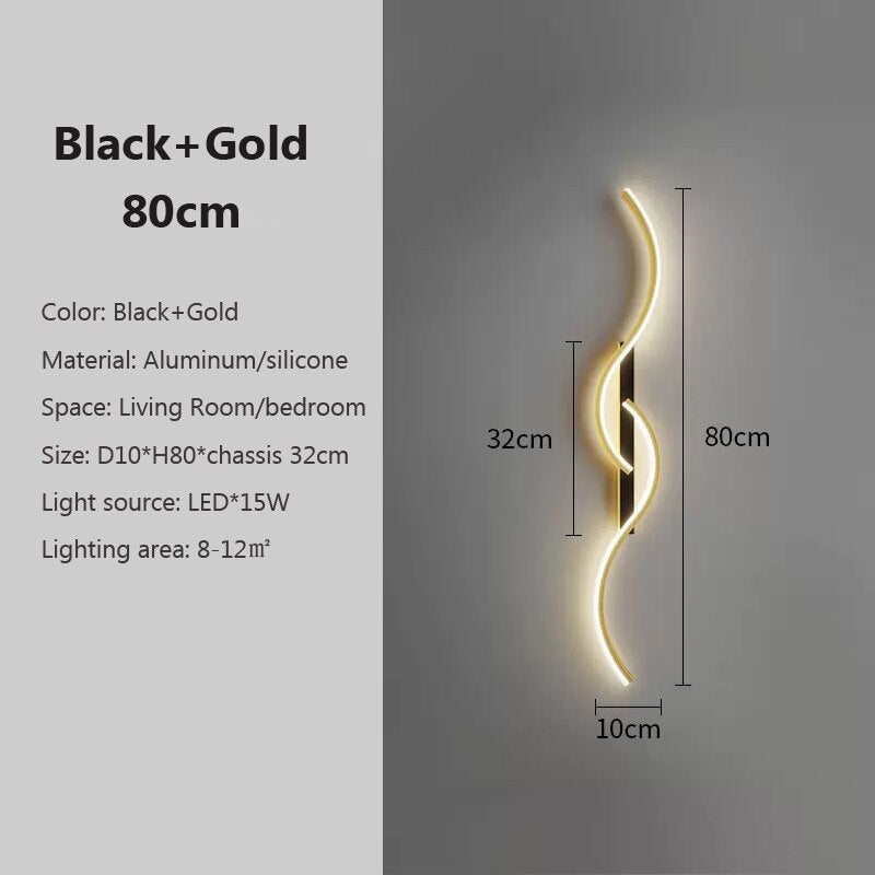 Moderne LED Muurlamp Minimalistiese Slaapkamer Bedkant Led Skons Langstrook Glans Woonkamer Bank Huis Binne Beligtingstoebehore