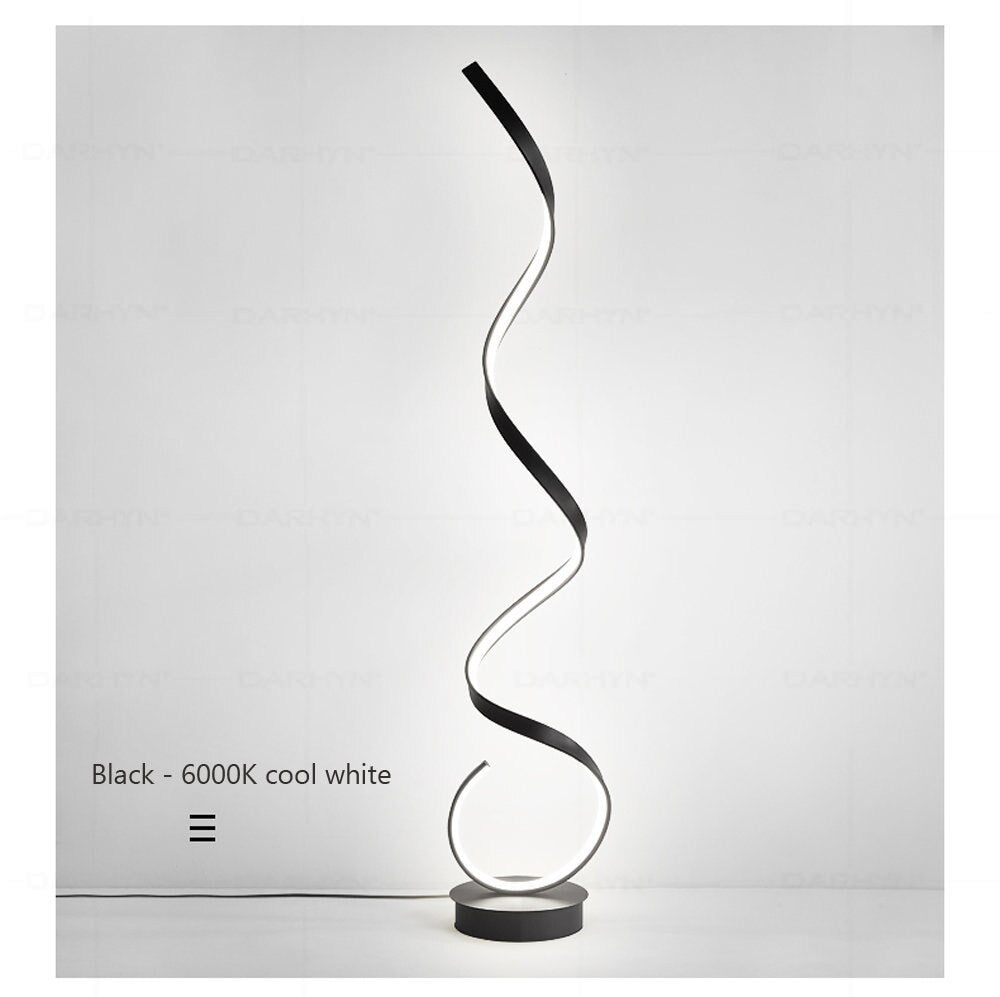 Modern LED Strip Floor Lamp Minimalist Bedroom Bedside Black White Floating Light Living Room Sofa Study Reading Lights Fixtures