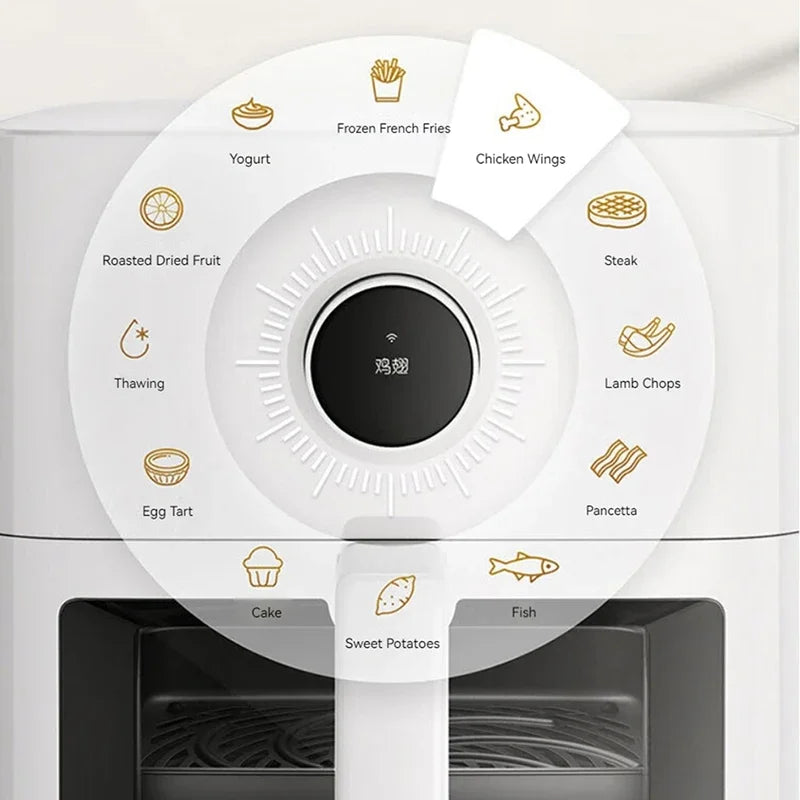 MIJIA Intelligent  Visual Edition Air Fryer 5.5L Cooking No Flipping Degreasing Mode 24h Reservation