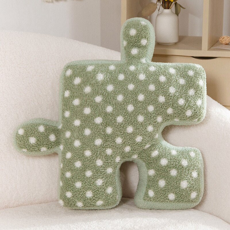 Blacket White Irregular Jigsaw Seat Cushion Back Cushion Home Dear Game Throw Pillows Soft Thicken Teddy Velvet Sofa Cushions