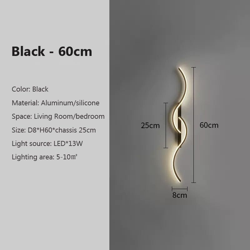 Moderne LED Muurlamp Minimalistiese Slaapkamer Bedkant Led Skons Langstrook Glans Woonkamer Bank Huis Binne Beligtingstoebehore