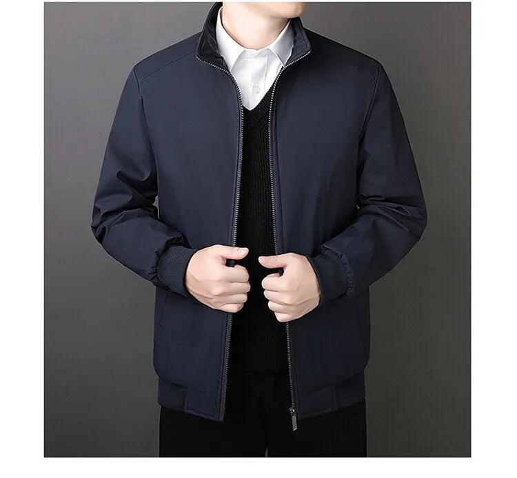 Winter Jacket Men 2023 Autumn Solid Color Plush and Thick Coats Men Plus Size 8xl Stand Collar Warm Men Clothing