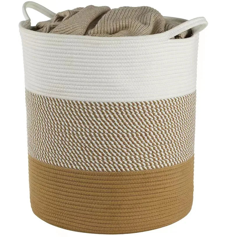 Thick Heavy Cotton Rope Laundry Bucket Large Dirty Clothes Container Simple Desktop Storage Basket  Home Storage