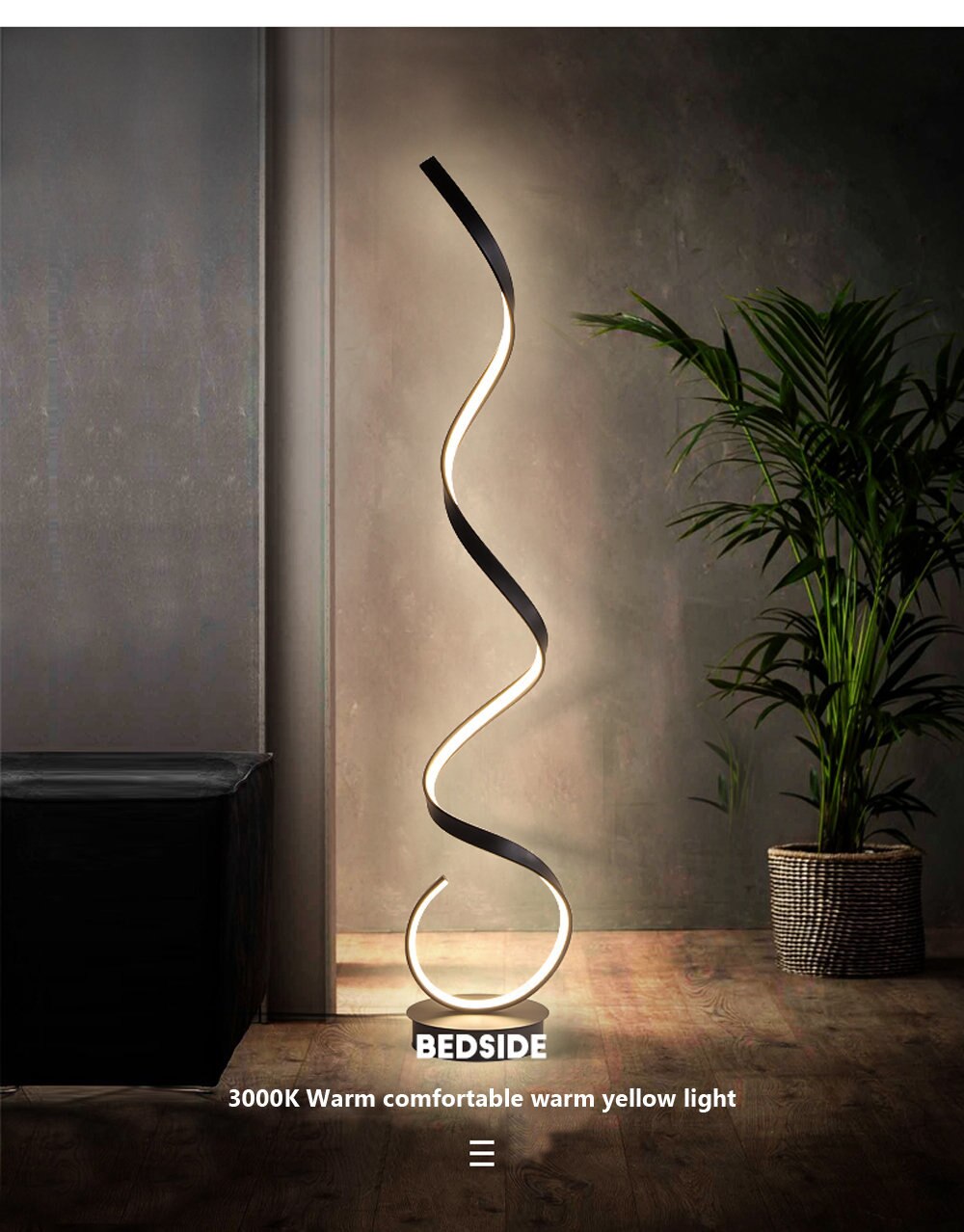 Modern LED Strip Floor Lamp Minimalist Bedroom Bedside Black White Floating Light Living Room Sofa Study Reading Lights Fixtures