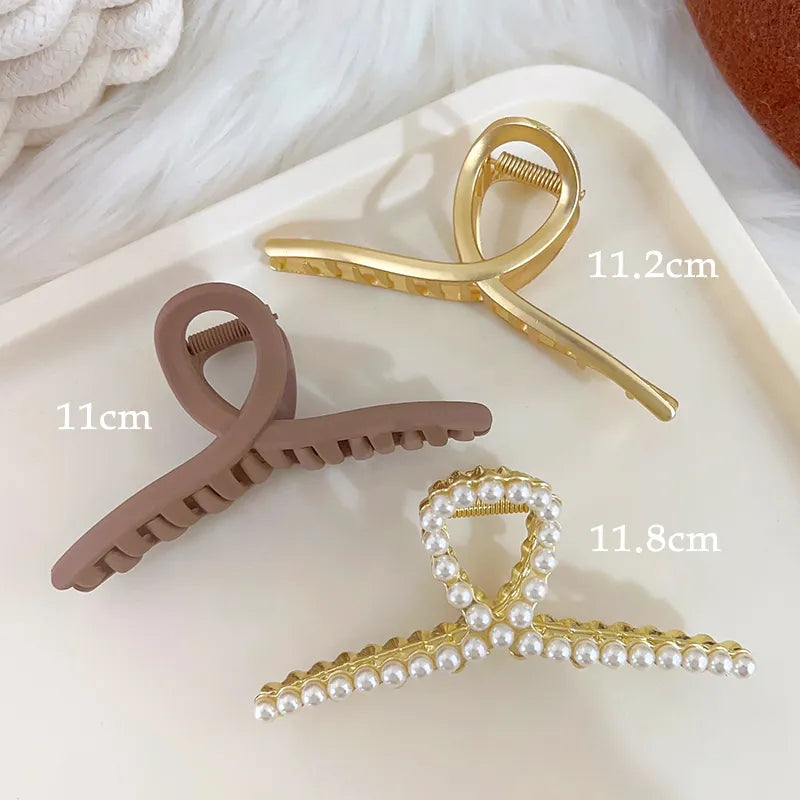 Headwear Set New Women Fashion Claw Clip Coffee Black Acrylic Large Hair Claw Korean For Girl Clip Barrette Hair Accessories