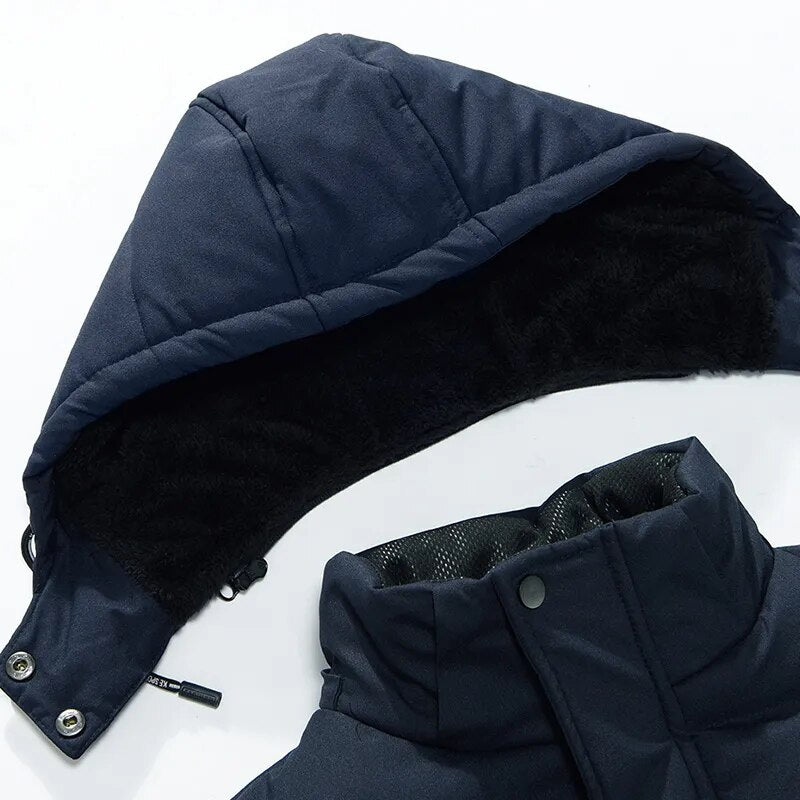 MEN'S CASHMERE THICKENED COTTON-PADDED COAT WINDPROOF WINTER COAT 2023 NEW FASHION BRAND TOP