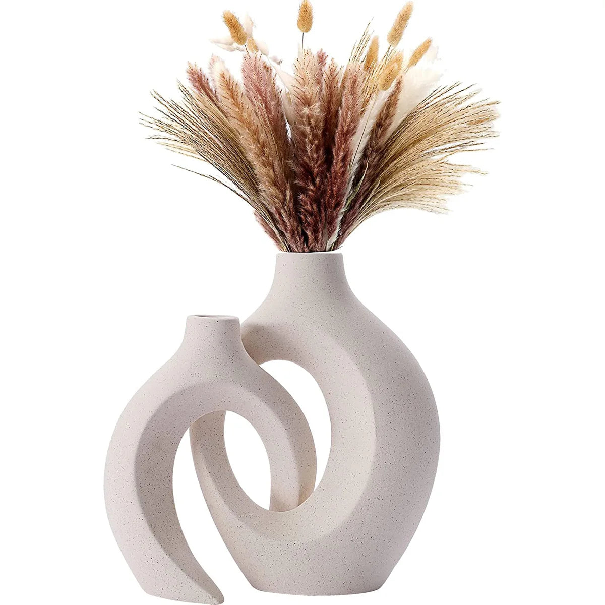 Nordic Ceramic Interlock Vase Bridal Shower Wedding Boyfriend Gift Girlfriend Pampas Grass Living Room Home Decoration Desk Deco