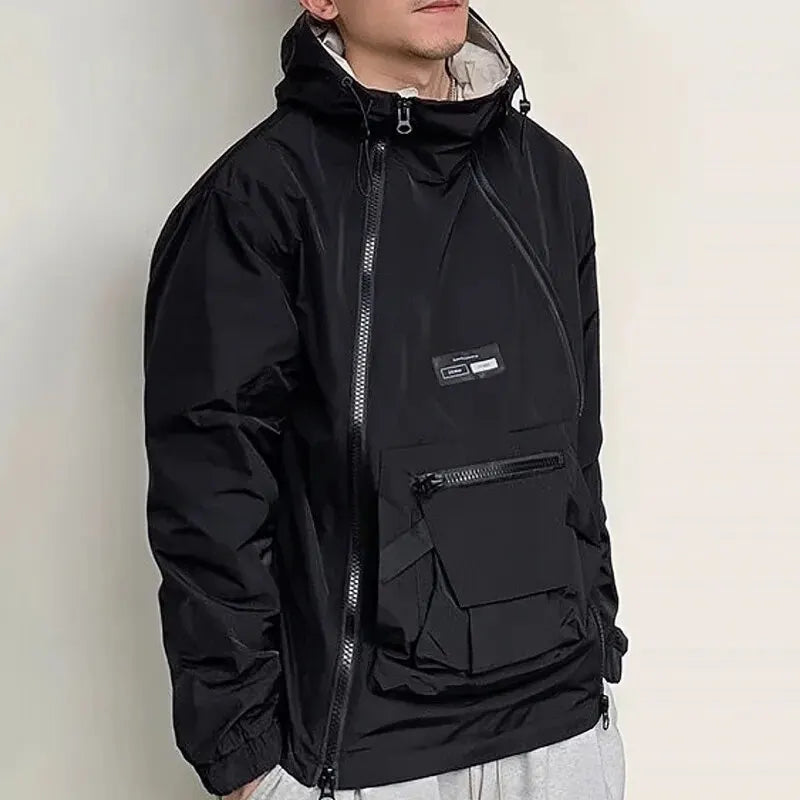 Men's New Spring And Fall Fashion Loose Jacket Korean Double Zipper Sports Workwear Top Vintage Outdoor Leisure Rushing Jacket