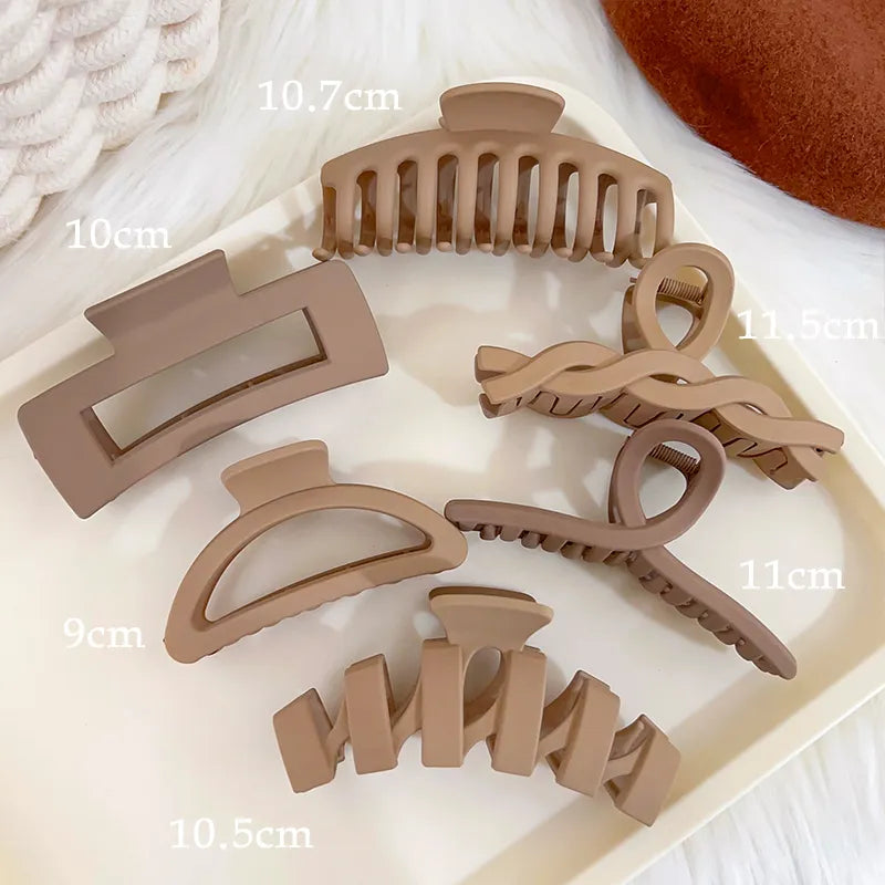 Headwear Set New Women Fashion Claw Clip Coffee Black Acrylic Large Hair Claw Korean For Girl Clip Barrette Hair Accessories