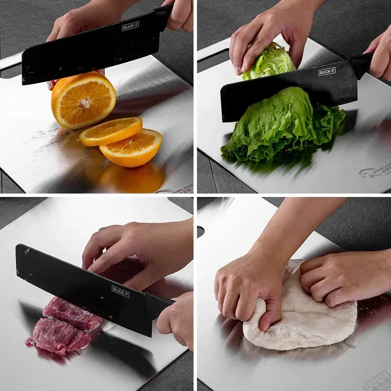 Double-sided Stainless Steel Cutting Board Food Grade Commercial Thickened Mildew Resistant Domestic Fruit Cutting Board