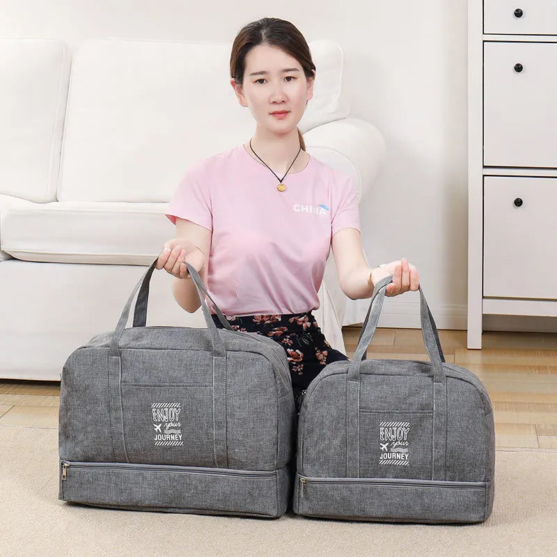 Women's Large Capacity Travel Bag Fitness Yoga Handbag Wet and Dry Wide Shoulder Strap Outdoor Tote Bag