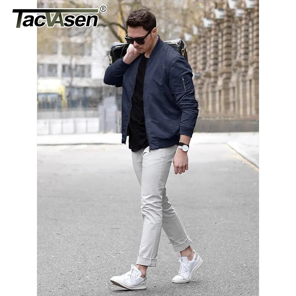 TACVASEN Full Zip Baseballl Jackets Mens Outdoor Hiking Trekking Fishing Jackets Casual Pilot Jacket Coats Outwear Windbreaker