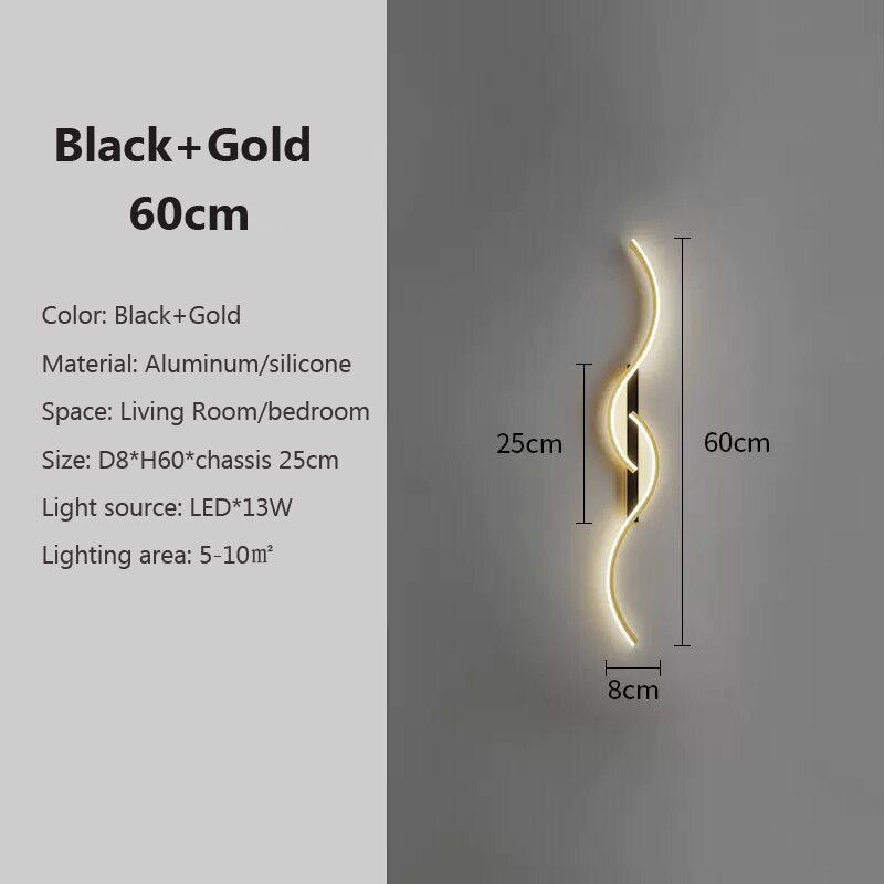 Moderne LED Muurlamp Minimalistiese Slaapkamer Bedkant Led Skons Langstrook Glans Woonkamer Bank Huis Binne Beligtingstoebehore