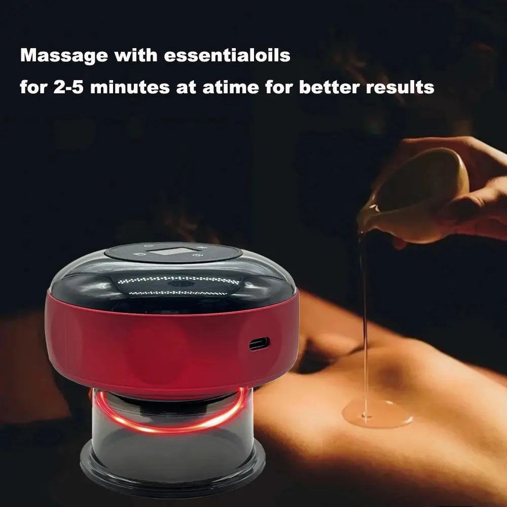 Smart Electric Vacuum Cupping Device Body Scraping Massager Heating Suction Cup Device Physical Fatigue Relief Beauty Health